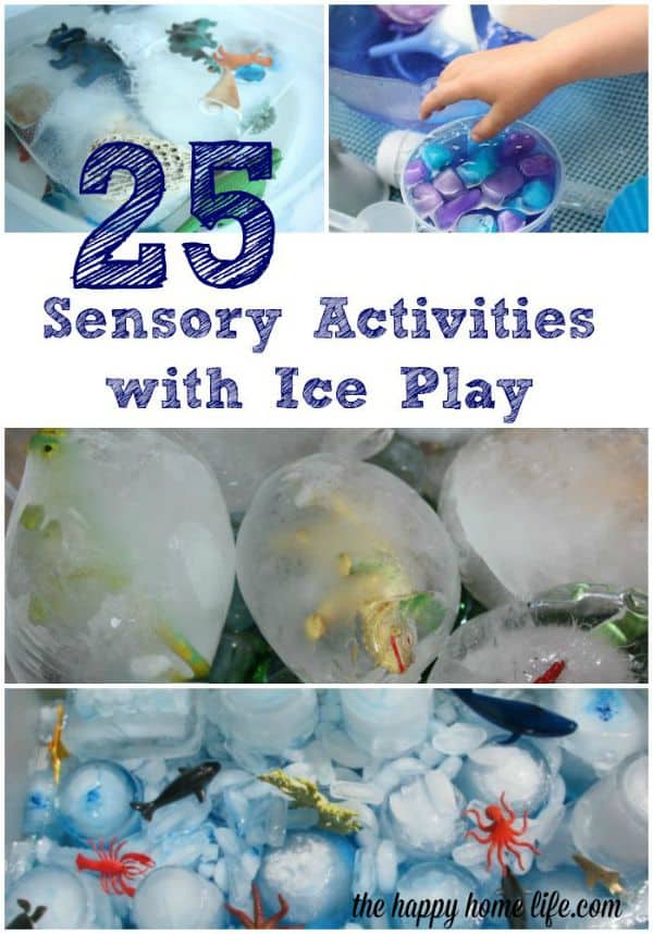 25 Sensory Activities with Ice Play - Ice play activities can have a great sensory value - different colors, shapes, textures and different games.