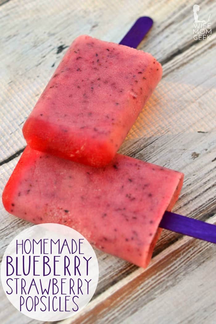 Blueberry Strawberry Popsicles from Glue Sticks and Gumdrops
