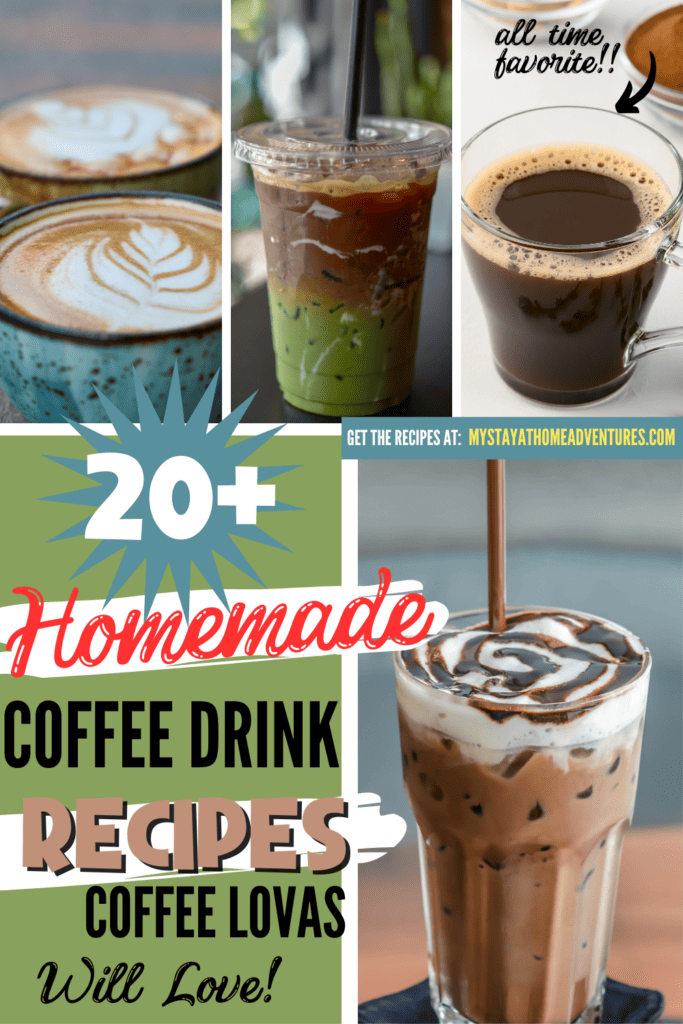 Collage of 4 different DIY coffee recipes