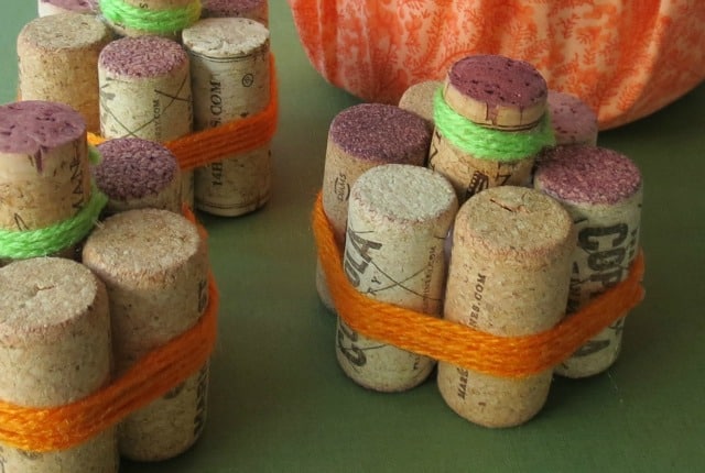 Fall Wine Cork Craft - Mini Pumpkins