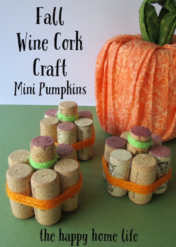 Fall Wine Cork Craft - Mini Pumpkins