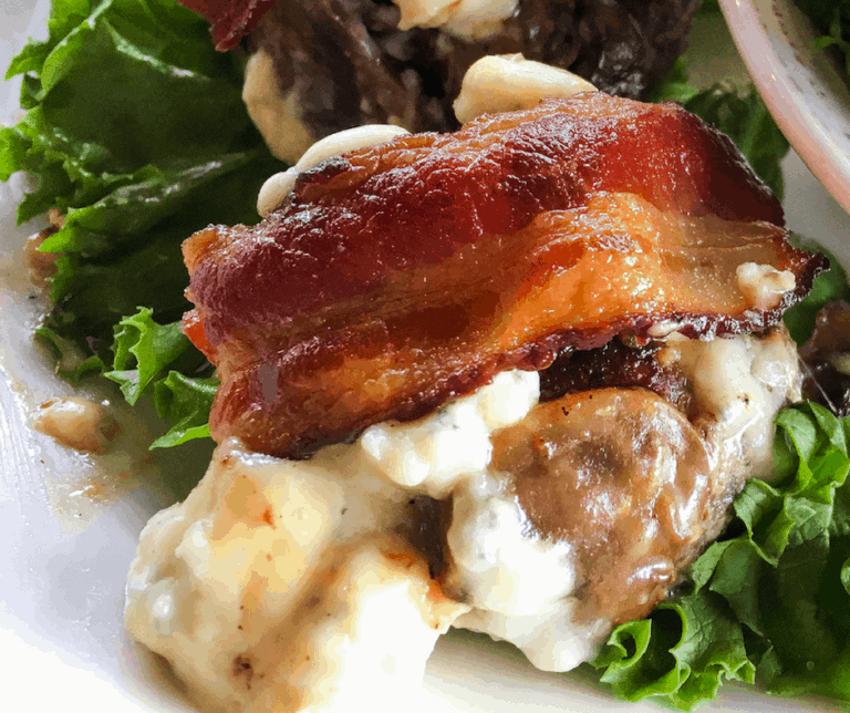 Blue Cheese, Mushroom and Bacon Sliders