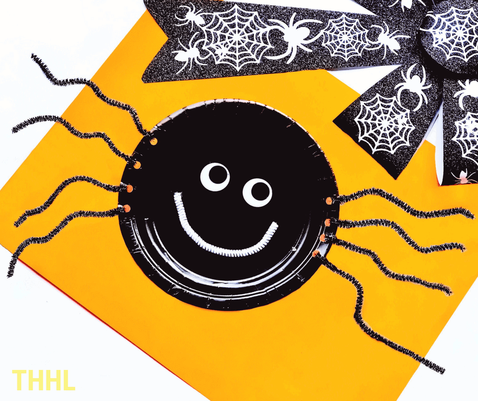 Halloween Black Spider Paper Plate Craft