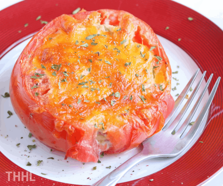 Keto Tuna Melt Stuffed Tomatoes