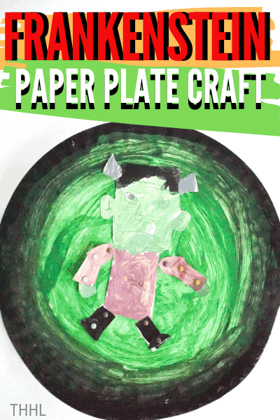 How to make Frankenstein Paper Plate Craft. A great kids paper craft for Halloween with a free Frankenstein pattern available to download.