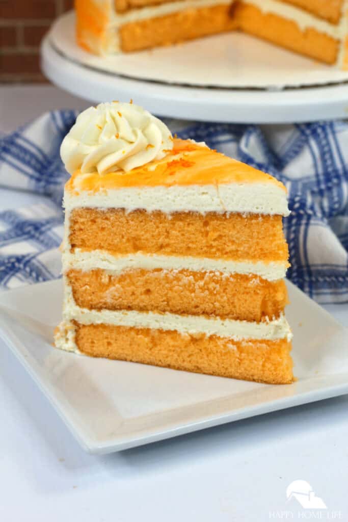 slice of orange cake