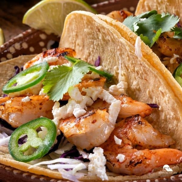 What do you serve with shrimp tacos? (Spicy Shrimp Tacos)