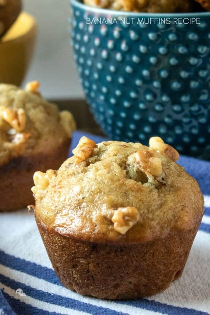 Banana nut muffin ready to serve.