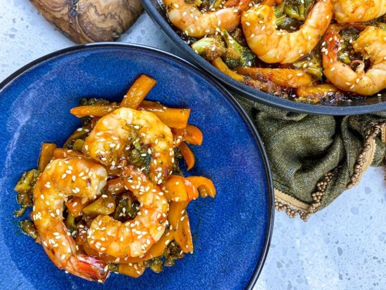 easy honey garlic shrimp and broccoli