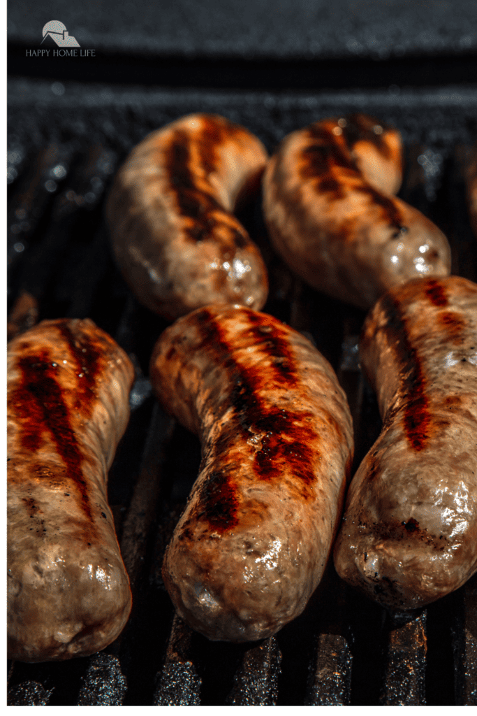 grilled brats close up