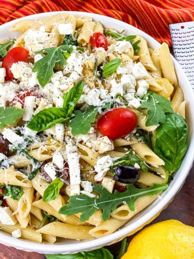 flavorful pasta salad with mediterranean flavors