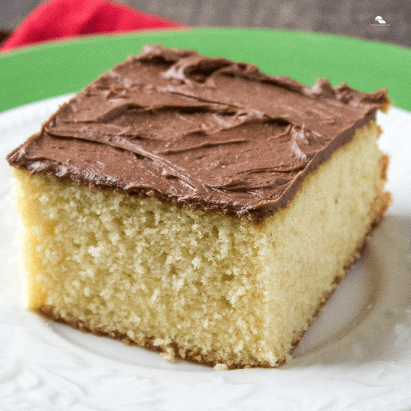 Yellow Sheet Cake with Chocolate Frosting