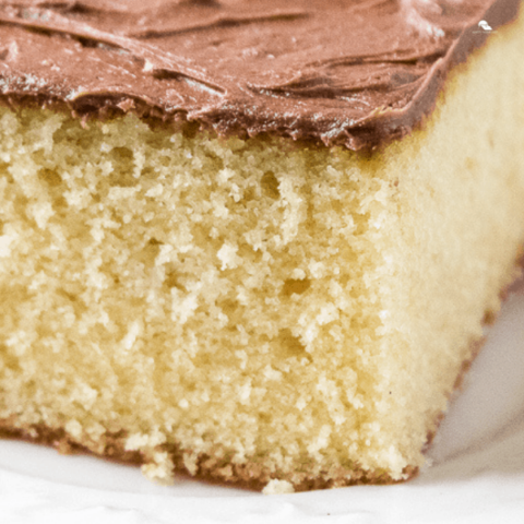 Yellow Sheet Cake with Chocolate Frosting