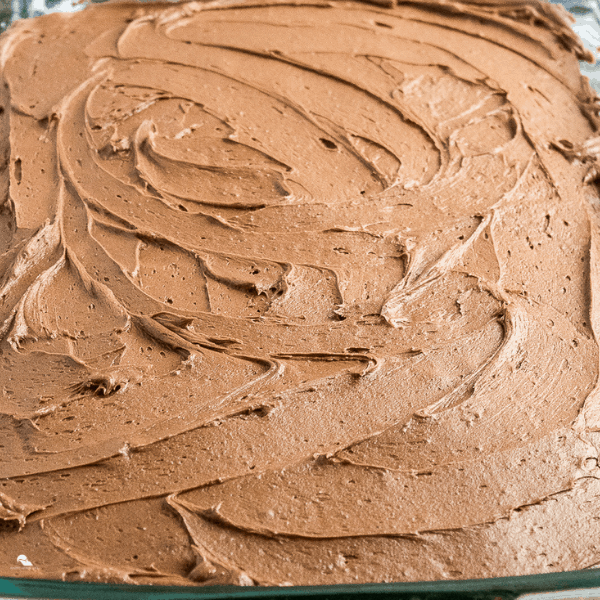 photo of yellow sheet cake with chocolate frosting