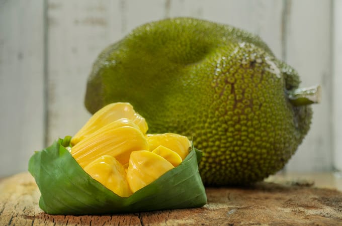 kwai muk fruit is similar in texture to jackfruit but in taste to apricots