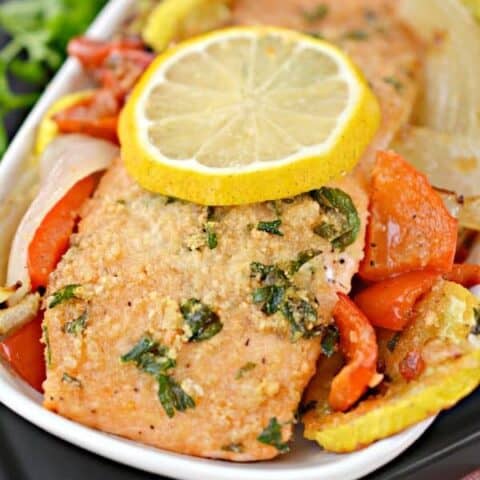 Image for Parmesan Crusted Salmon Sheet Pan Dinner