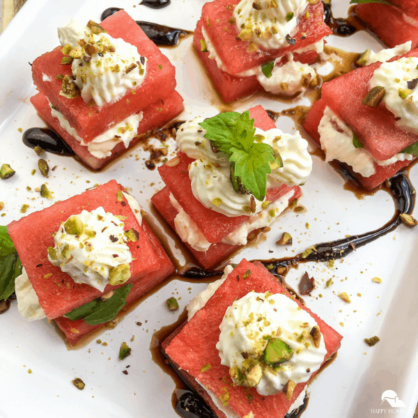 Refreshing Watermelon, Whipped Feta, & Basil Bites