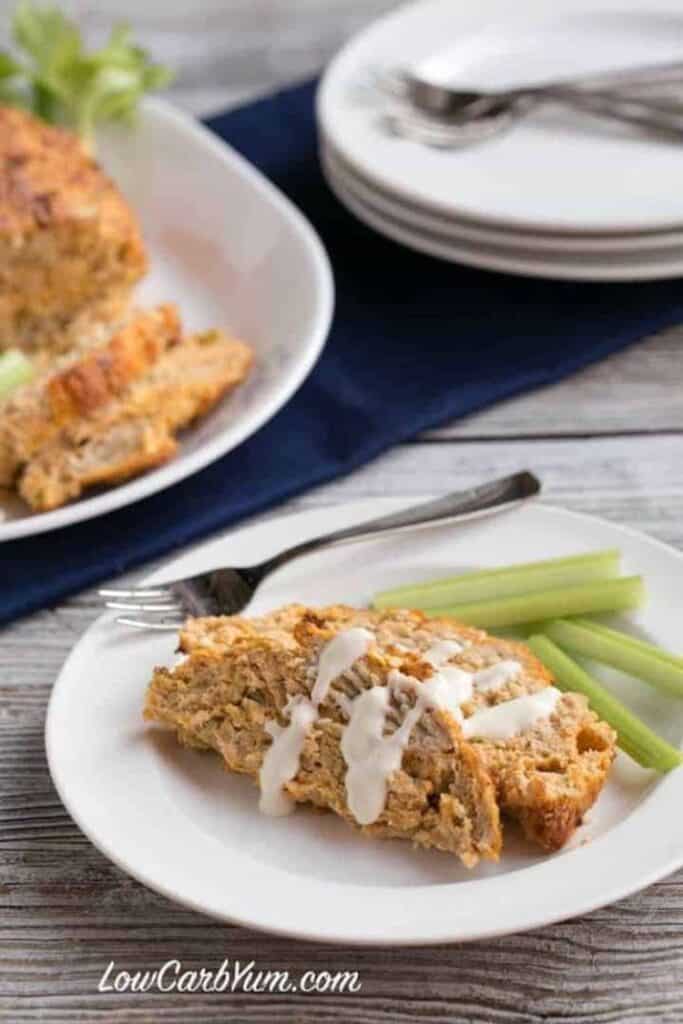 low carb GF buffalo chicken meatloaf
