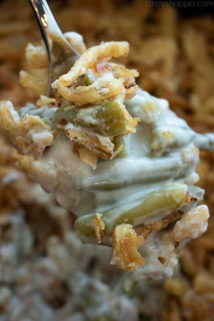 green bean casserole in the slow cooker to free up oven space