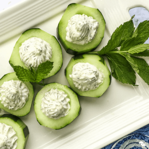 Cucumber Cups with Whipped Feta and Dill