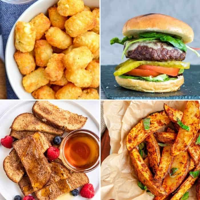 square collage of air fryer beginner recipes