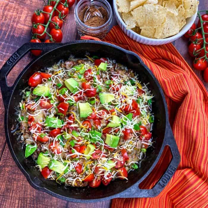 Quick and Easy Beef Taco Skillet: A One Pan Meal in just 30 Minutes!