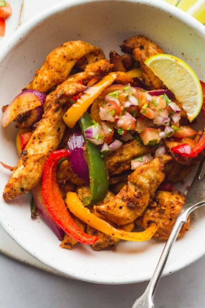 air fried chicken fajitas