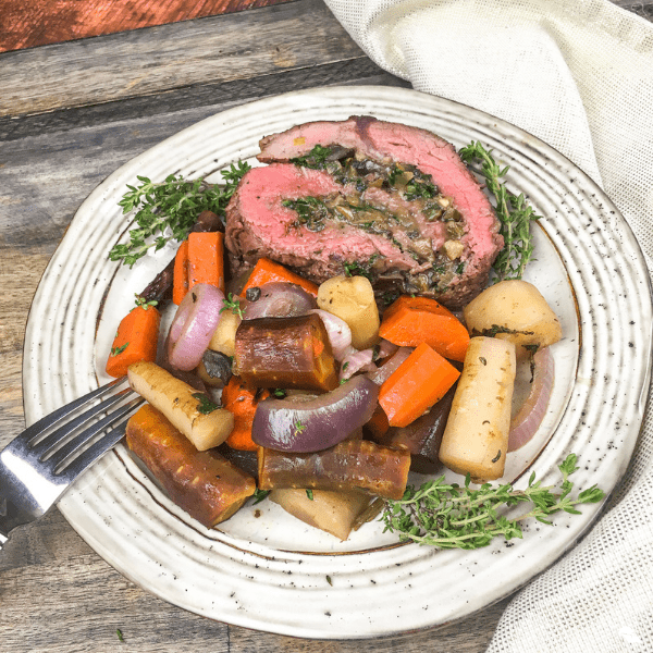 Stuffed Beef Tenderloin with Portobello Mushrooms