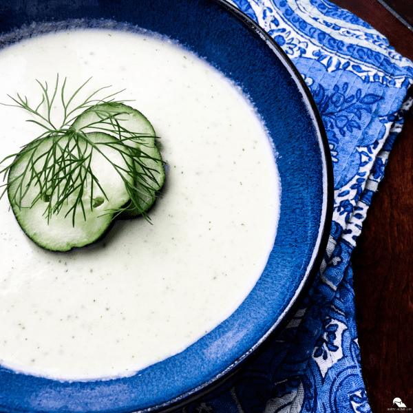 Chilled Cucumber Avocado Soup with Fresh Dill photo