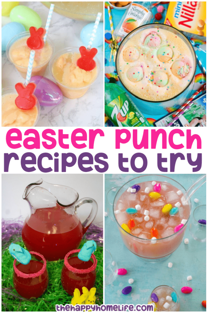 pin collage of easter punch recipes