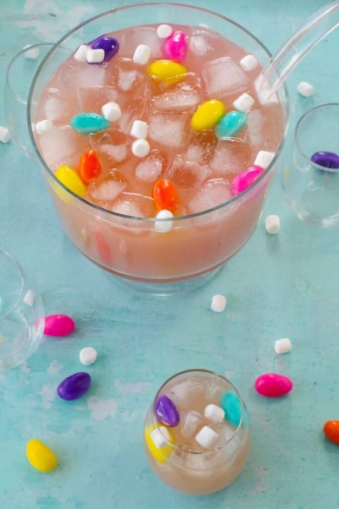 punch with marshmallow eggs and mini marshmallows