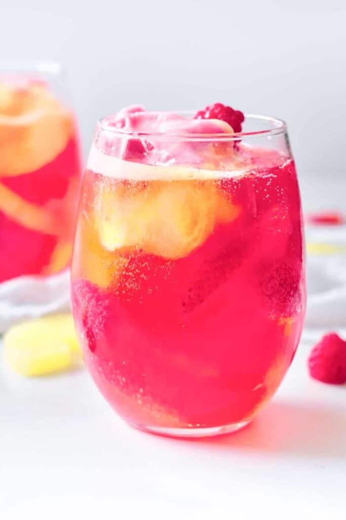 rainbow sherbet punch in a glass