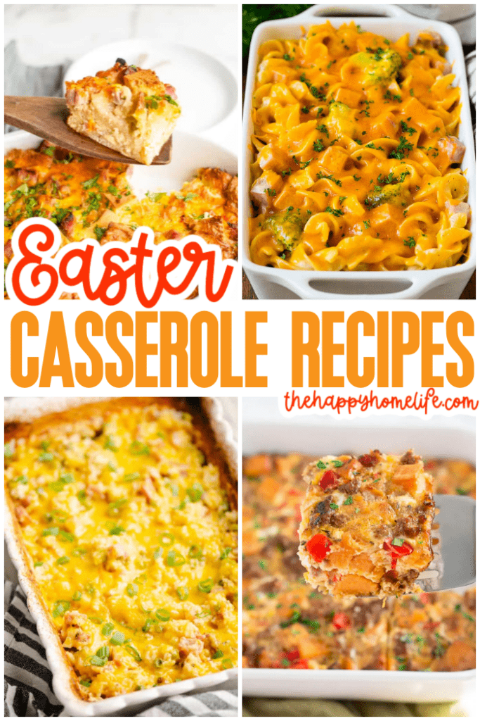 pin collage of easter casserole recipes