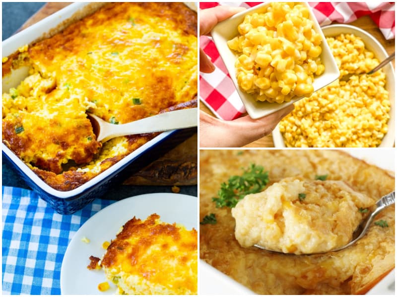 collage of corn recipes for Easter