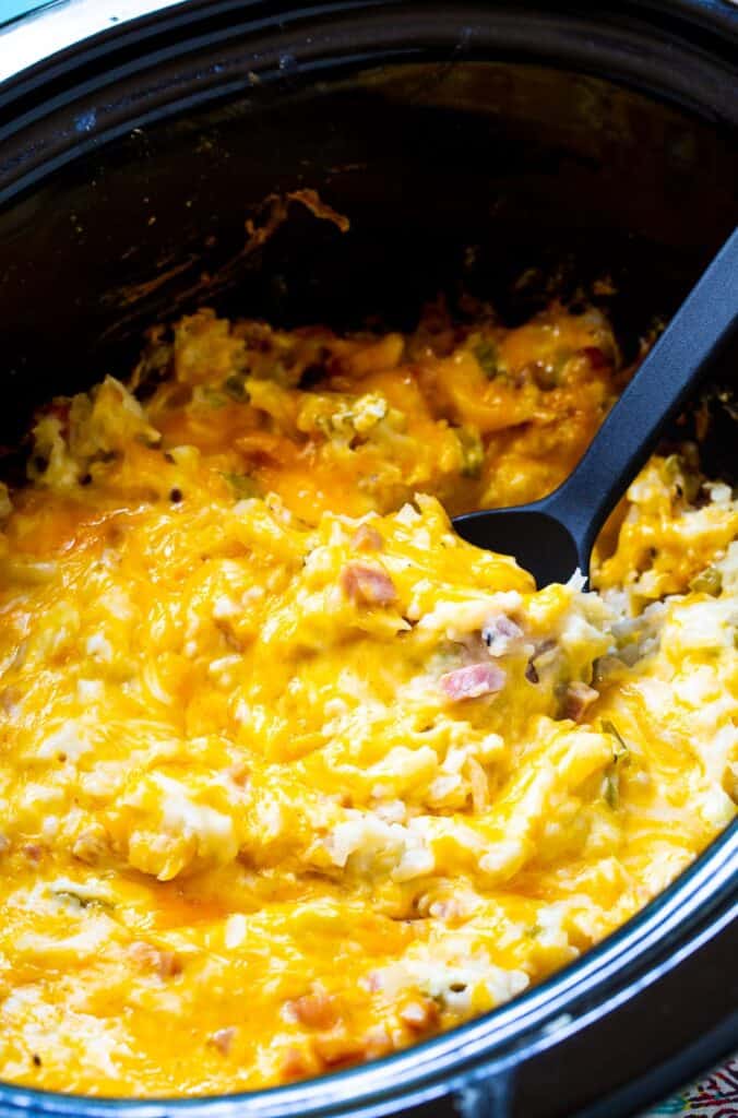 ham and cheese hashbrown casserole in crock pot