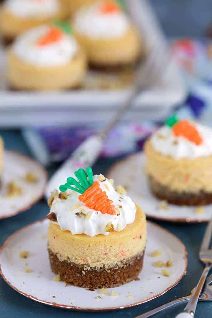 miniature carrot cheesecakes