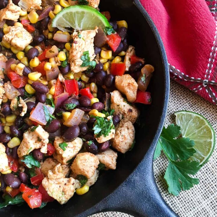 Chicken and Black Bean Burrito Skillet 