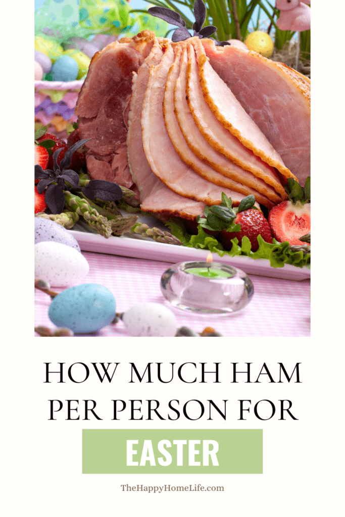 Honey ham on Easter with eggs, flower and decoration.
