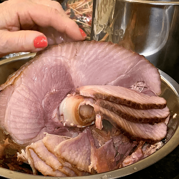 Cooked spiral ham ready to serve.