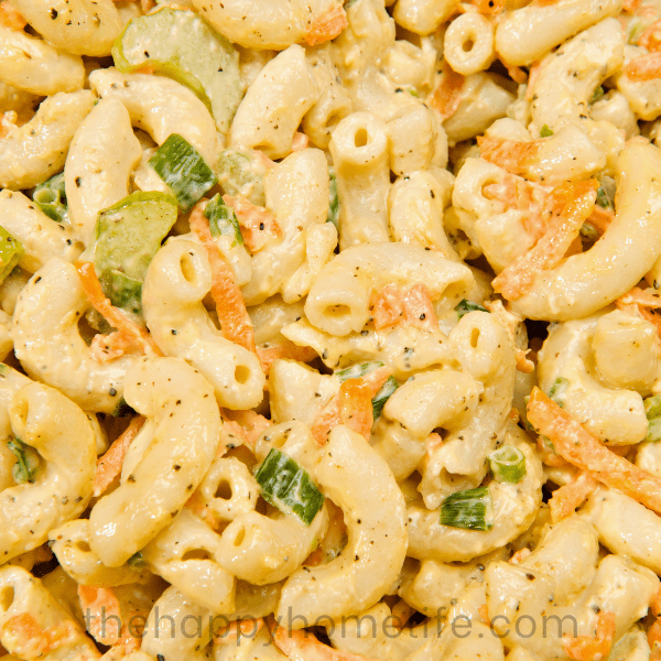 Close up macaroni salad