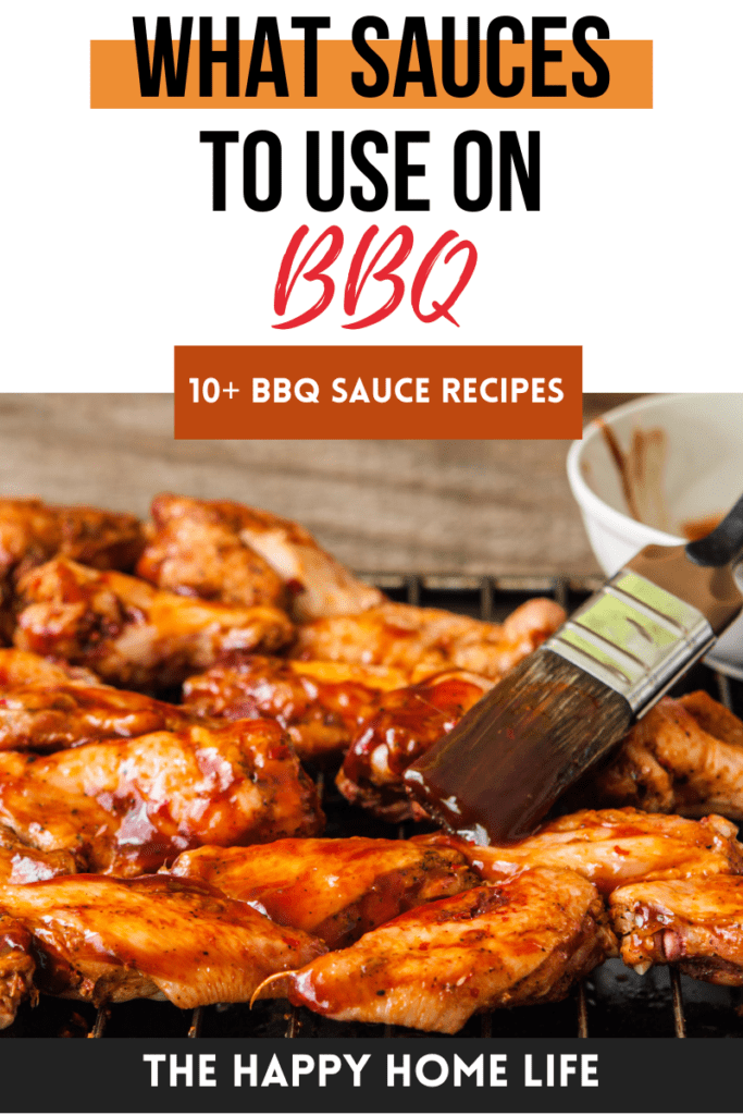 BBQ sauce brushed on grilled chicken, with text, what saucesto use on bbq