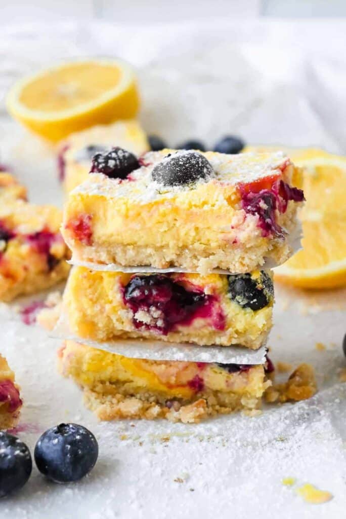 gluten free blueberry lemon bars