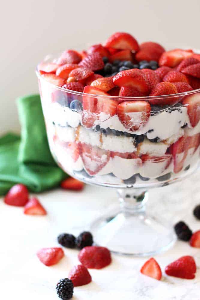 strawberry and blueberry trifle