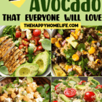 A collage of avocado lunch recipes with text "Lunch Ideas with Avocado" on top