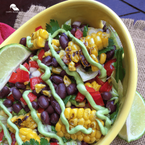 Mexican Chopped Salad with Creamy Avocado Dressing