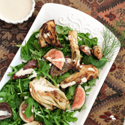 Roasted Fennel Salad with Lemon Tahini Dressing