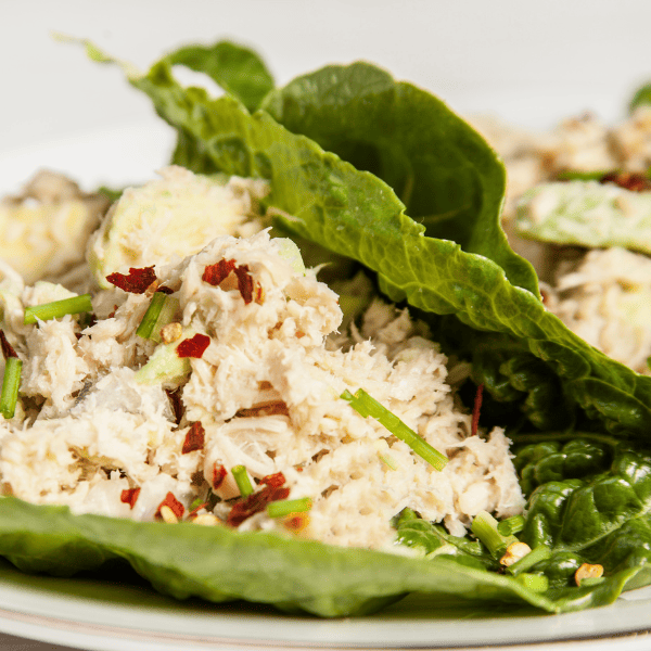 Tuna Salad Lettuce Wraps on a plate