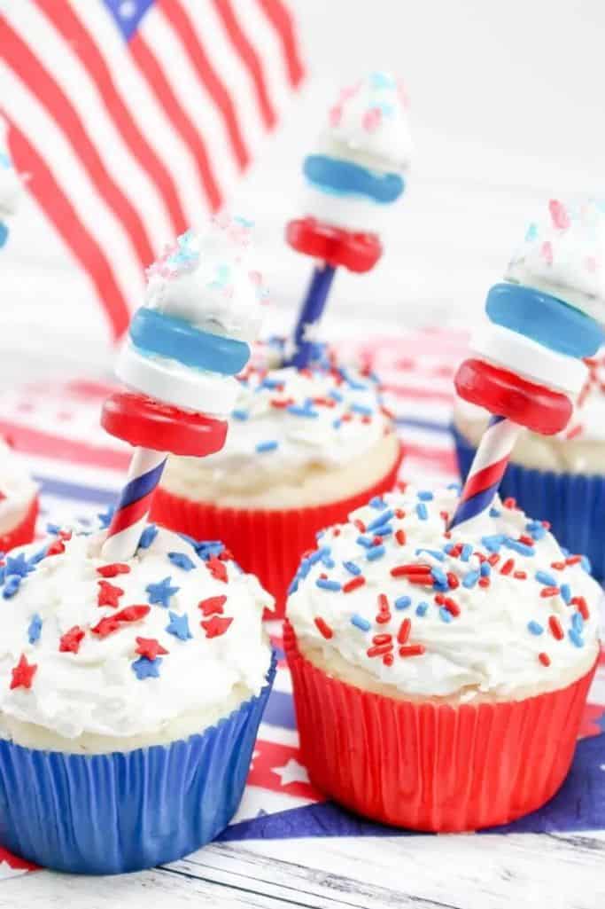 firecracker cupcakes with lifesaver gummies