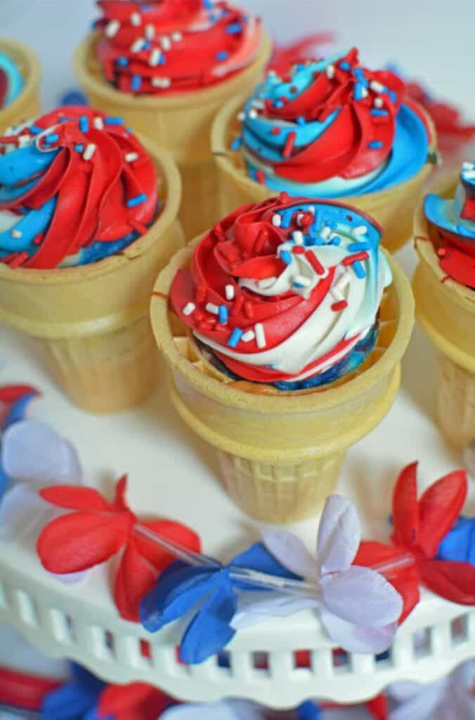 cone cupcakes for Memorial Day
