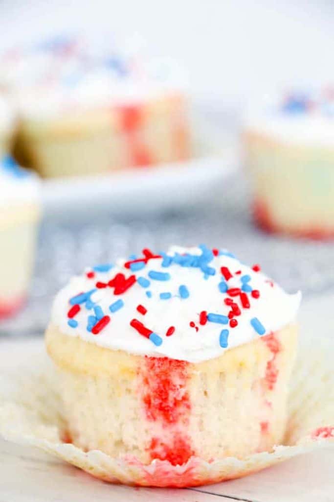 red white and blue jello cupcakes